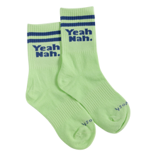 Load image into Gallery viewer, Yeah Nah Kids Socks in Lime
