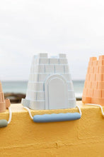 Load image into Gallery viewer, Clovelly castle bucket - new silicone castle-shaped bucket: Mint with lilac handle
