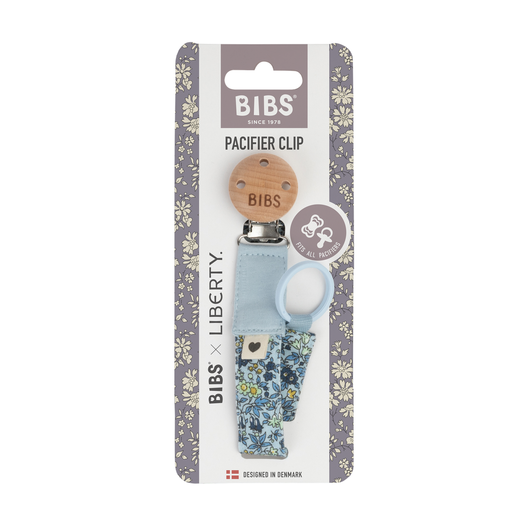 Liberty Pacifier Clip - Chamomile Lawn/Baby Blue