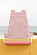 Load image into Gallery viewer, Clovelly castle bucket - new silicone castle-shaped bucket: Yellow with orange handle
