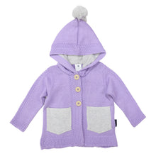 Load image into Gallery viewer, Hooded Lined Knit Jacket Lavendar
