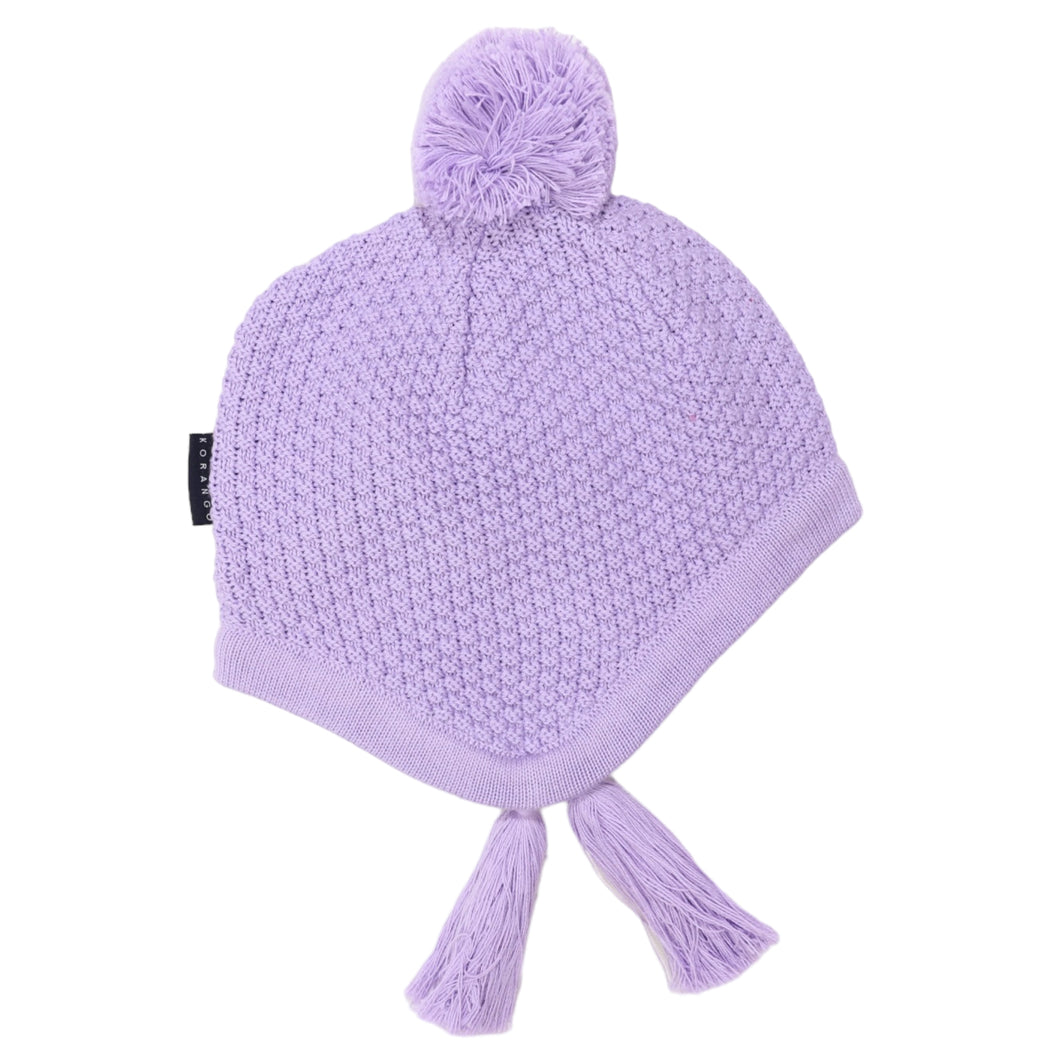 Textured Knit Beanie Lavendar