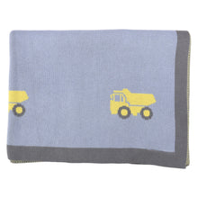 Load image into Gallery viewer, Truck Knit Blanket Blue
