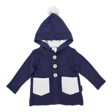 Load image into Gallery viewer, Hood Lined Knit Jacket Navy
