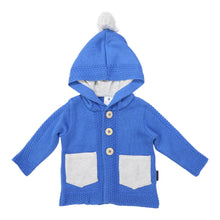 Load image into Gallery viewer, Hood Lined Knit Jacket Victoria Blue
