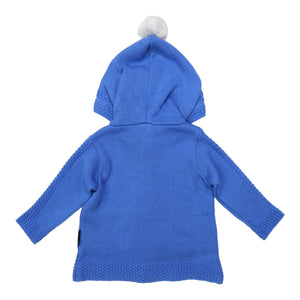 Hood Lined Knit Jacket Victoria Blue