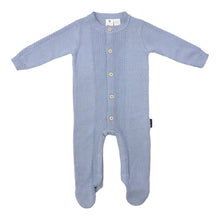 Load image into Gallery viewer, Textured Knit Romper Dusty Blue
