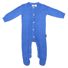 Load image into Gallery viewer, Textured Knit Romper Victoria Blue

