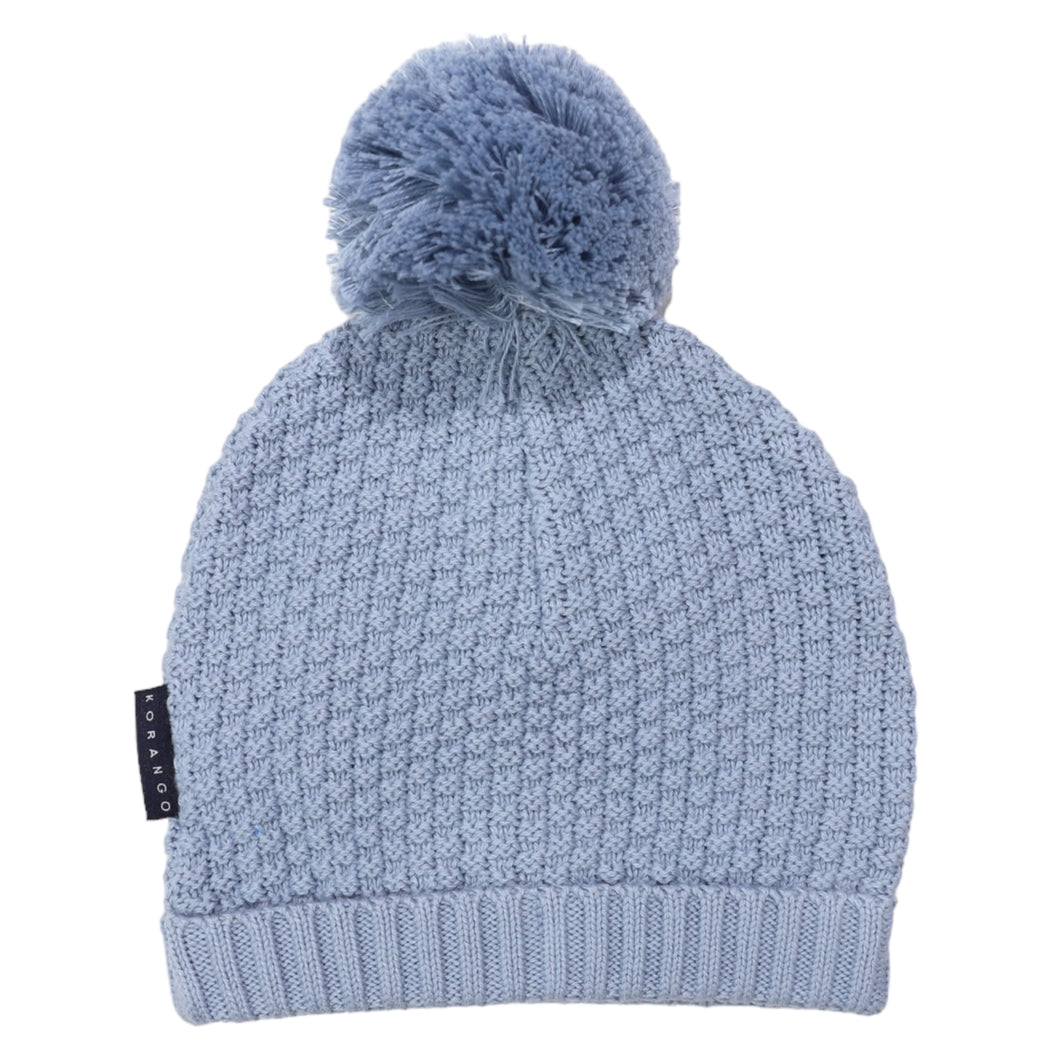 Textured Knit Beanie Dusty Blue