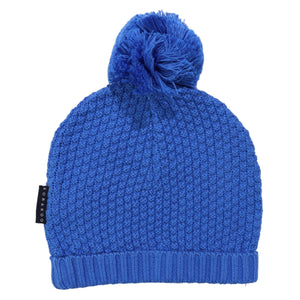 Textured Knit Beanie Victoria Blue