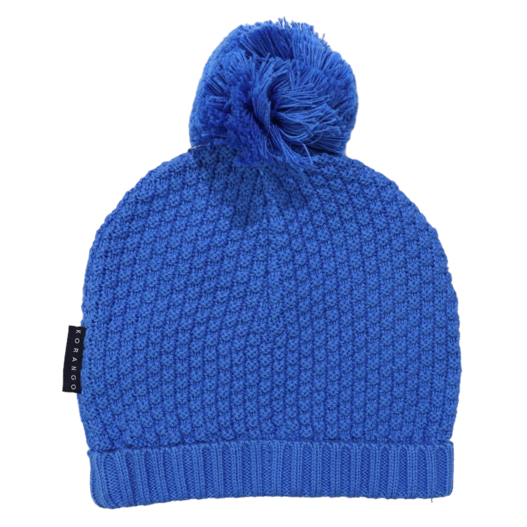 Textured Knit Beanie Victoria Blue