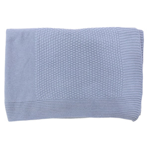 Textured Knit Blanket Dusty Blue