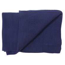 Load image into Gallery viewer, Textured Knit Blanket Navy
