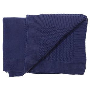 Textured Knit Blanket Navy