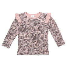 Load image into Gallery viewer, Tiger Stripes Frill Top Dusty Pink
