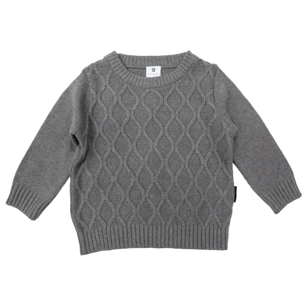 Pattern Knit Sweater Charcoal