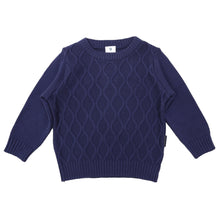 Load image into Gallery viewer, Pattern Knit Sweater Navy
