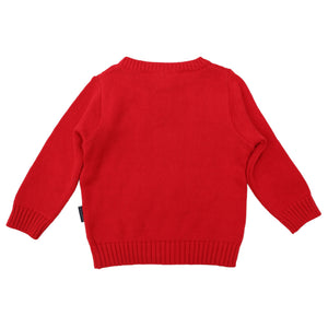 Pattern Knit Sweater Red