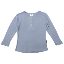 Load image into Gallery viewer, Cotton/Modal Henley Top Dusty Blu
