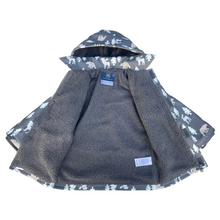 Load image into Gallery viewer, Bear Print Colour Change Sherpa Lined Raincoat Charcoal
