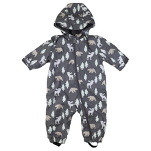 Load image into Gallery viewer, Bear Colour Change Sherpa Lined Zip Rain Suit Charcoal
