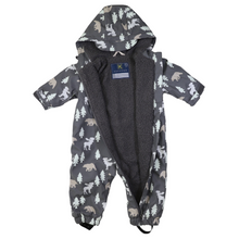 Load image into Gallery viewer, Bear Colour Change Sherpa Lined Zip Rain Suit Charcoal
