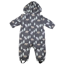 Load image into Gallery viewer, Bear Colour Change Sherpa Lined Zip Rain Suit Charcoal
