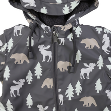 Load image into Gallery viewer, Bear Colour Change Sherpa Lined Zip Rain Suit Charcoal

