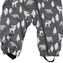 Load image into Gallery viewer, Bear Colour Change Sherpa Lined Zip Rain Suit Charcoal
