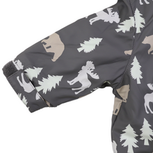 Load image into Gallery viewer, Bear Colour Change Sherpa Lined Zip Rain Suit Charcoal
