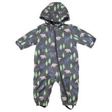 Load image into Gallery viewer, Bear Colour Change Sherpa Lined Zip Rain Suit Charcoal
