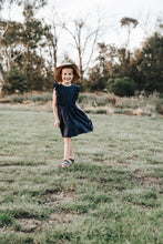 Load image into Gallery viewer, Girls Florence Summer Dress - Navy Linen
