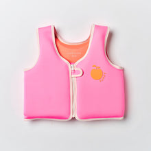 Load image into Gallery viewer, Kids Swim Vest 3-6 Poppy the Peach Neon Pink
