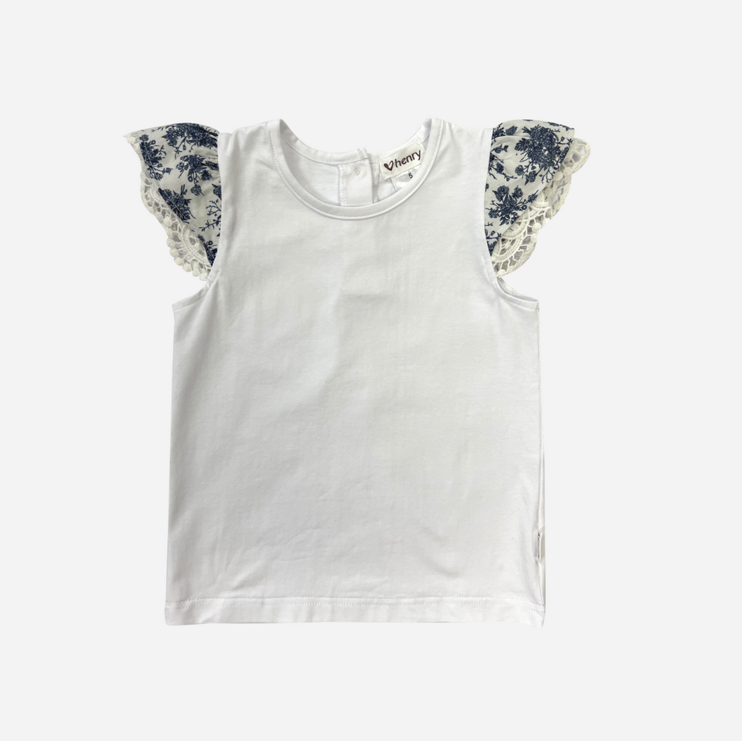 Girls Print Sleeve Top - Amalfi Coast