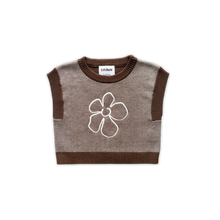 Load image into Gallery viewer, Organic Fields Embroidery Knit Vest - Espresso
