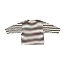 Load image into Gallery viewer, Organic Essential Stripe LS Knit Tee - Espresso
