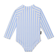 Load image into Gallery viewer, LONG SLEEVE SWIMSUIT Sky Blue Stripe
