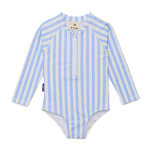 Load image into Gallery viewer, LONG SLEEVE SWIMSUIT Sky Blue Stripe
