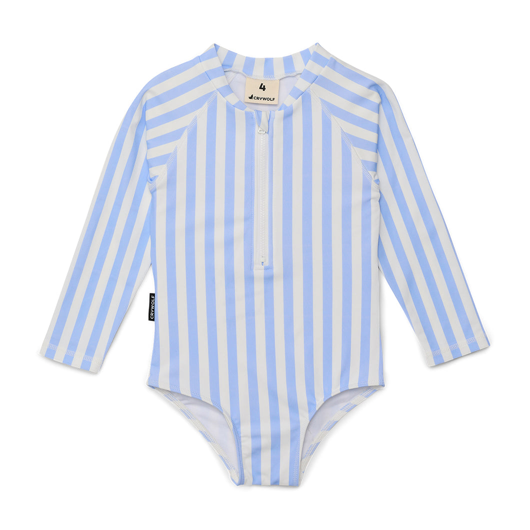 LONG SLEEVE SWIMSUIT Sky Blue Stripe