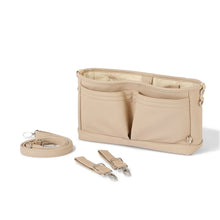 Load image into Gallery viewer, Dimple Faux Leather Stroller Organiser/Pram Caddy - Oat
