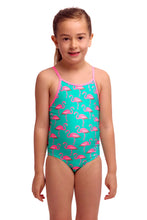 Load image into Gallery viewer, Toddler Girl's Printed One Piece Go Flamingo!

