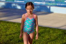 Load image into Gallery viewer, Toddler Girl's Printed One Piece Go Flamingo!
