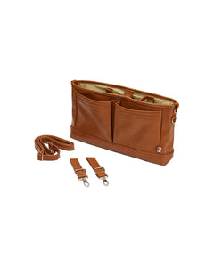 Faux Leather Stroller Organiser/Pram Caddy - Tan