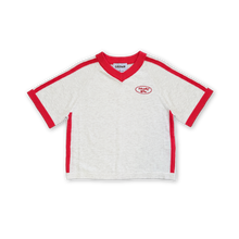 Load image into Gallery viewer, Organic Knitted Contrast Tee - Fiesta &amp; Coconut
