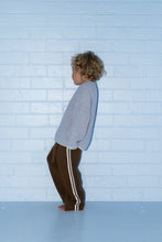 Load image into Gallery viewer, Organic Striped Milano Knit Pants - Espresso
