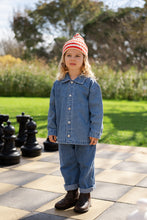 Load image into Gallery viewer, Organic Striped Pixie Rib Beanie - Sauce
