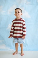 Load image into Gallery viewer, Organic Knitted Striped LS Tee - Maroon
