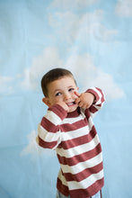 Load image into Gallery viewer, Organic Knitted Striped LS Tee - Maroon

