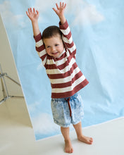 Load image into Gallery viewer, Organic Knitted Striped LS Tee - Maroon
