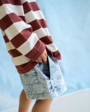 Load image into Gallery viewer, Organic Knitted Striped LS Tee - Maroon
